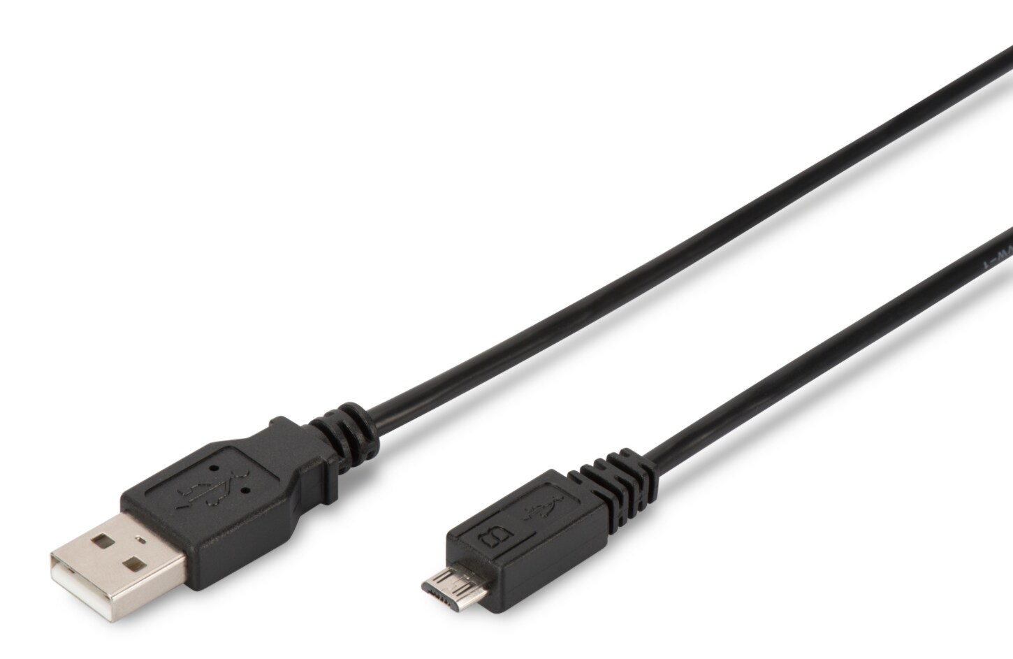 DIGITUS Micro USB 2.0 Anschlusskabel 1,0m Typ A - micro B St/St, schwarz