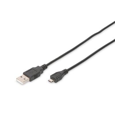 KAbel günstig Kaufen-DIGITUS USB 2.0 Anschlusskabel 1,8m Typ A -micro  B St/St, schwarz. DIGITUS USB 2.0 Anschlusskabel 1,8m Typ A -micro  B St/St, schwarz <![CDATA[• USB-Kabel • Anschlüsse: USB Typ A und USB micro B • Farbe: schwarz, Länge: 1,8m • passend für: Dat