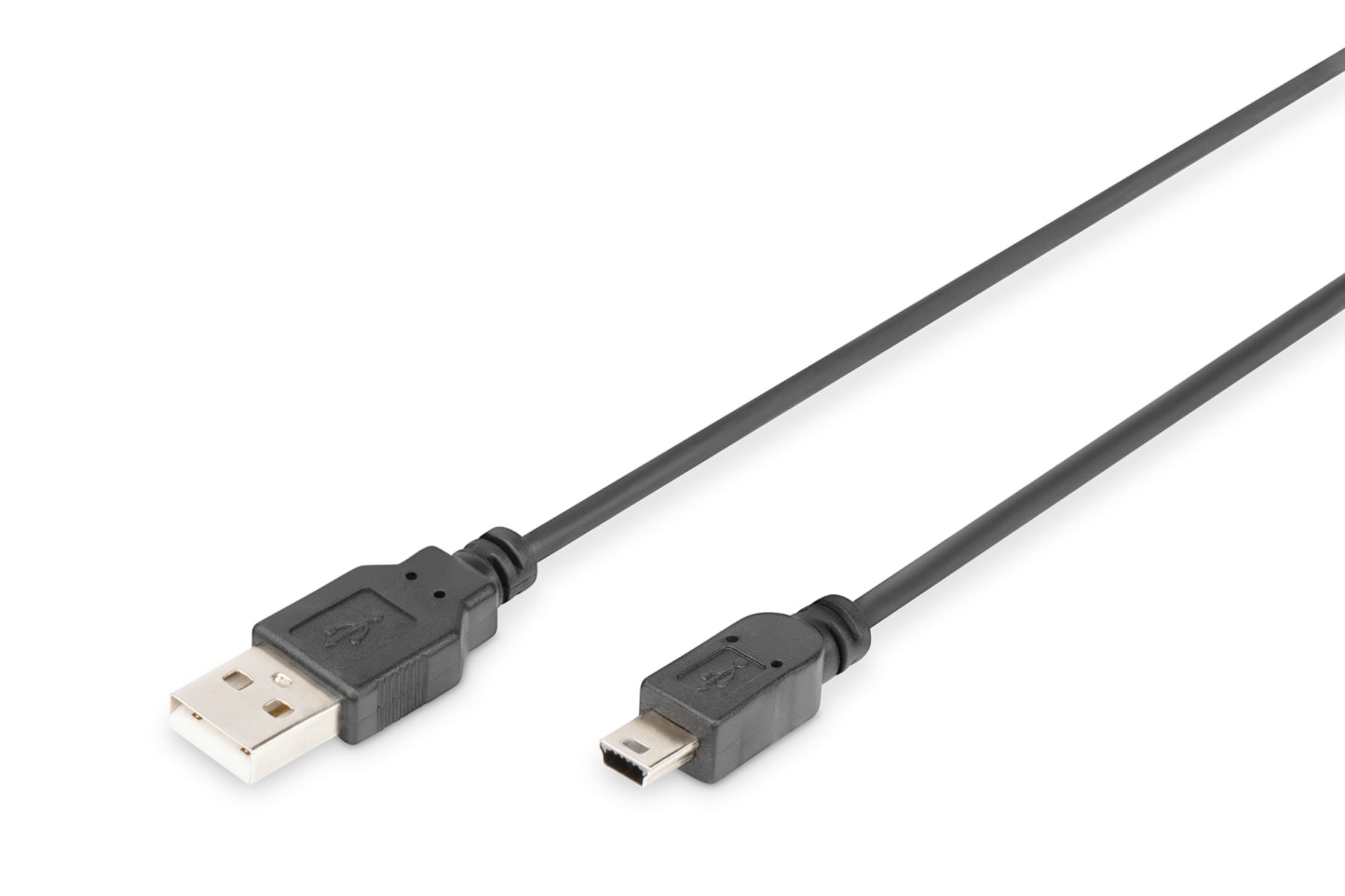 DIGITUS Mini USB 2.0 Anschlusskabel 1,0m Typ A - mini B (5pin) St/St, schwarz