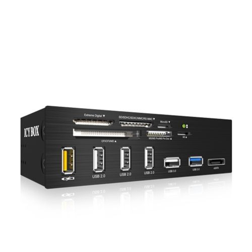 RaidSonic Icy Box IB-867 5,25" USB 3.0 Multikartenleser mit USB Ladeport schw.