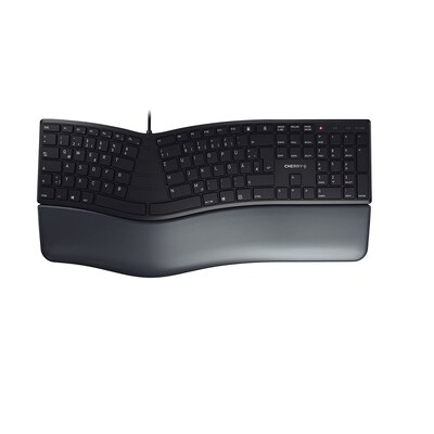 und Tastatur günstig Kaufen-CHERRY KC 4500 ERGO Kabelgebundenen Tastatur. CHERRY KC 4500 ERGO Kabelgebundenen Tastatur <![CDATA[• Anwendungsbereich: professionelles Arbeiten, Nummernblock separat • Kabelgebunden (USB) • Layout: deutsch • schwarz, 750g, 35,0 mm x 475 mm x 258