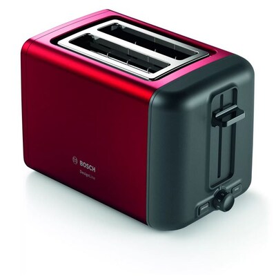 Taste Ein günstig Kaufen-Bosch TAT3P424DE Kompakt Toaster, DesignLine, Edelstahl rot. Bosch TAT3P424DE Kompakt Toaster, DesignLine, Edelstahl rot <![CDATA[• 2-Scheiben-Toaster mit einstellbarem Bräunungsgrad • Leistung: 975 Watt, Stopp-Taste & Auftau-Funktion • Brotscheibe