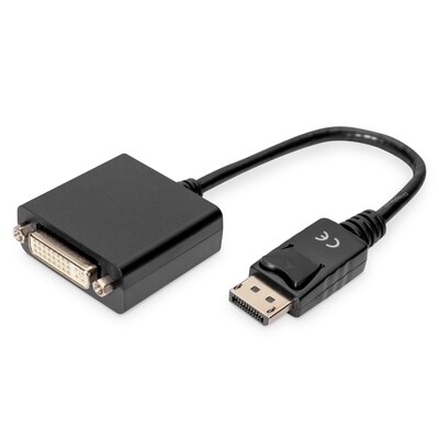 GE DP günstig Kaufen-DIGITUS DisplayPort Adapter/Konverter,DP-DVI (24+5) St/Bu, 0.15m. DIGITUS DisplayPort Adapter/Konverter,DP-DVI (24+5) St/Bu, 0.15m <![CDATA[• Displayport-Kabel • Anschlüsse: Displayport und DVI-I (24+5) Dual Link • Farbe: schwarz, Länge: 0,15m •