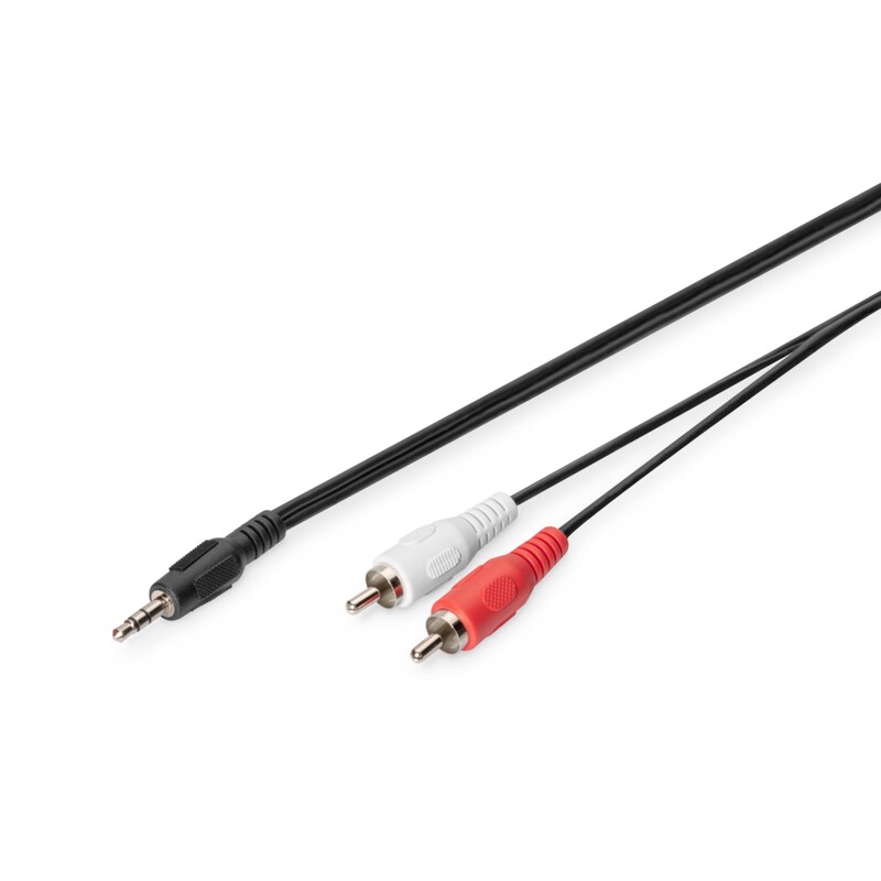 DIGITUS Audio Adapterkabel, Stereo 3.5mm - 2x RCA St/St, 2.50m