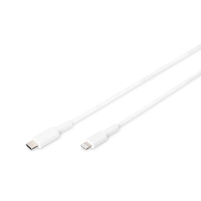 Ladekabel f günstig Kaufen-DIGITUS Daten-/Ladekabel, USB-C - Lightning, MFI, 1m. DIGITUS Daten-/Ladekabel, USB-C - Lightning, MFI, 1m <![CDATA[• USB-Kabel • Anschlüsse: USB Typ C und Lightning • Farbe: schwarz, Länge: 1,0m • Anschlüsse: Apple Lightning 8-Pin, Stecker und