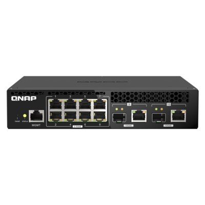 TC WI günstig Kaufen-QNAP QSW-M2108R-2C Switch Managed 8 port 2.5Gbps, 2 port 10Gbps SFP+/ NBASE-T. QNAP QSW-M2108R-2C Switch Managed 8 port 2.5Gbps, 2 port 10Gbps SFP+/ NBASE-T <![CDATA[• Desktop 10-GbE- und 2,5-GbE Switch • 8 port 2.5Gbps, 2 port 10Gbps SFP+/ NBASE-T 