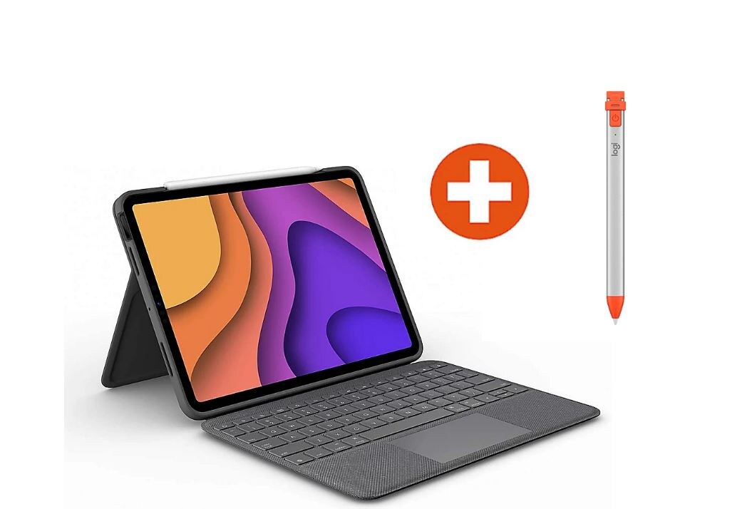 Logitech Folio Touch Tastatur-Case mit Trackpad + Logitech Crayon f&uuml;r iPad Air