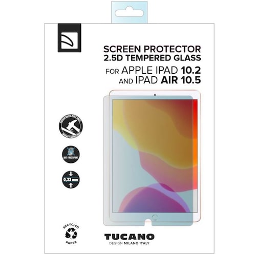 Tucano Tempered Glas Schutzfolie für iPad 10,2, iPad Air 10,5 glasklar