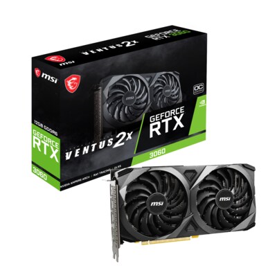 12GB günstig Kaufen-MSI GeForce RTX 3060 Ventus 2X OC 12GB GDDR6 Grafikkarte 3xDP/HDMI. MSI GeForce RTX 3060 Ventus 2X OC 12GB GDDR6 Grafikkarte 3xDP/HDMI <![CDATA[• GeForce RTX 3060, NVIDIA Ampere, Werksseitig übertaktet • 12GB GDDR6-RAM (192it-Speicherinterface) • C