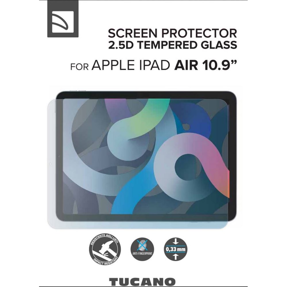 Tucano Tempered Glas für iPad 10,9, iPad Pro 11 (2020) glasklar