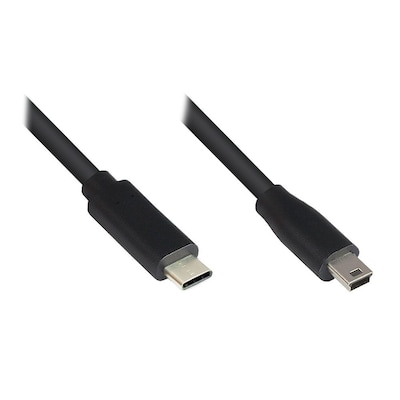 Good Connections Anschlusskabel 1,8m USB 2.0 USB-C zu USB 2.0 Mini-B schwarz