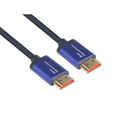 HDMI Stecker günstig Kaufen-Good Connections HDMI 2.1 Kabel 8K @ 60Hz SmartFLEX Kupfer dunkelblau 2m. Good Connections HDMI 2.1 Kabel 8K @ 60Hz SmartFLEX Kupfer dunkelblau 2m <![CDATA[• HDMI-Kabel • Anschlüsse: HDMI-Stecker und HDMI-Stecker • Farbe: blau, Länge: 2,0m • pas