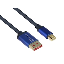 Good Connections DP/MiniDP 1.4 Anschlusskabel 8K UHD-2 / 4K UHD Alu blau 1m