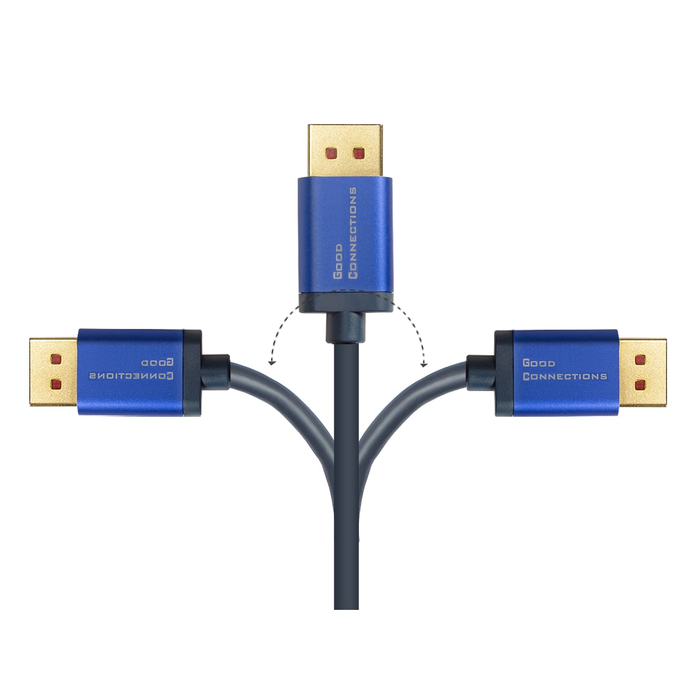Good Connections MiniDP/HDMI 1.4 Anschlusskabel 4K UHD @60Hz Alu blau 1m