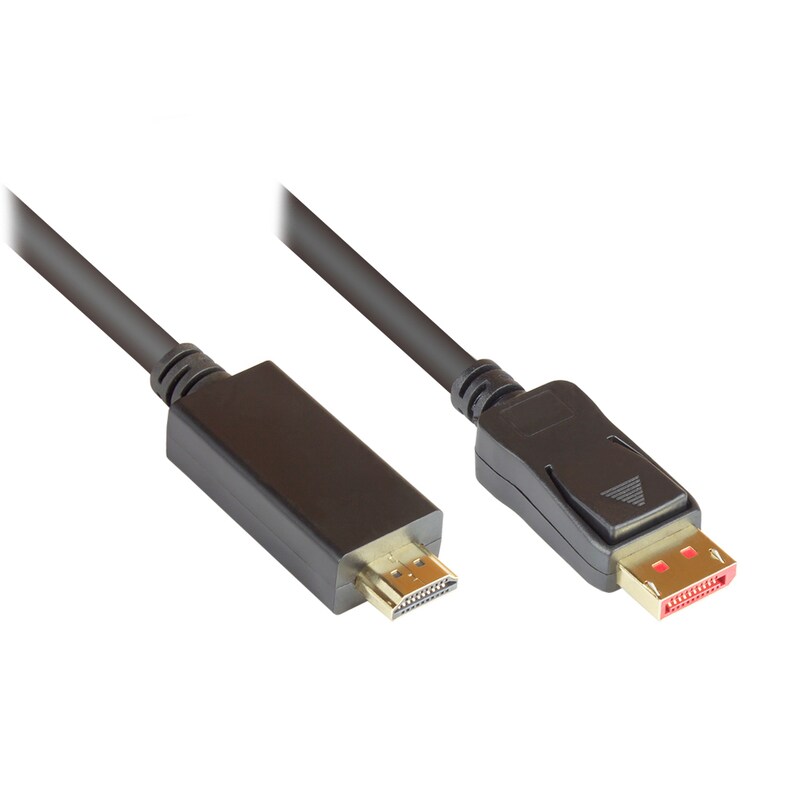 Good Connections DP/HDMI 1.4 Anschlusskabel 4K UHD @ 60Hz OFC verg. schwarz 2m