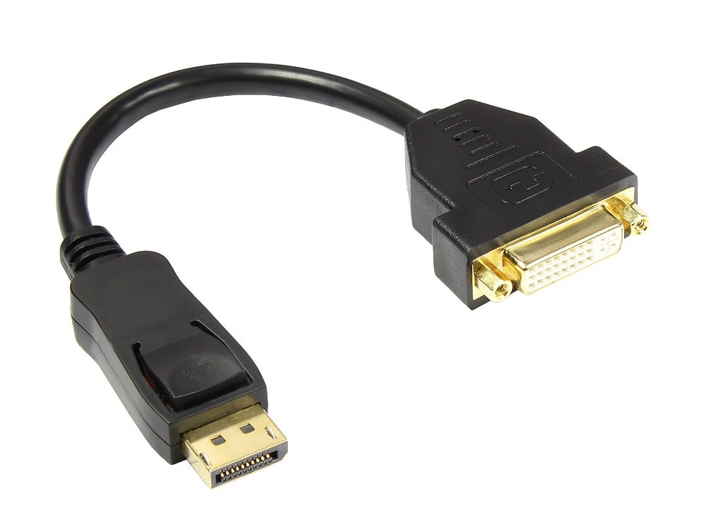 Good Connections Adapterkabel DisplayPort 1.2 St./ DVI-I 24+5 Bu. schwarz 0,2m