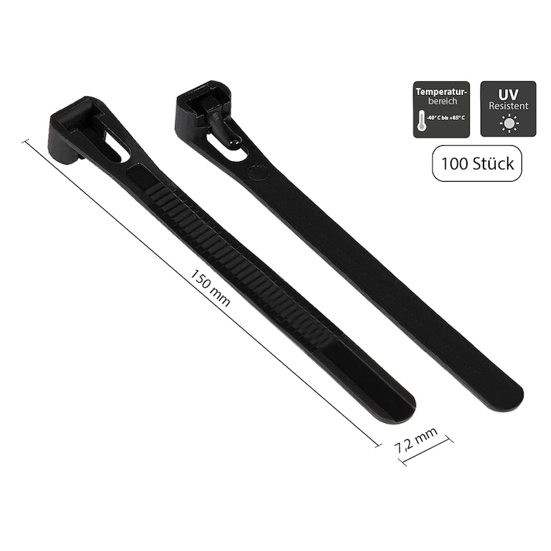 Good Connections Kabelbinder 150 mm x 7,2 mm schwarz 100 Stück