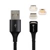 4smarts GravityCord 2.0 USB-A auf C, Lightning & Micro USB Kabel 0,5m schwarz