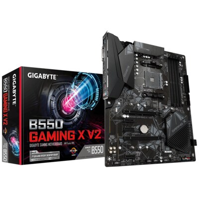 HD SAT günstig Kaufen-Gigabyte B550 Gaming X V2 ATX Mainboard Sockel AM4 M.2/HDMI/DVI/USB3.2. Gigabyte B550 Gaming X V2 ATX Mainboard Sockel AM4 M.2/HDMI/DVI/USB3.2 <![CDATA[• ATX Mainboard mit Sockel AM4 für AMD Ryzen (3. Generation) • AMD B550 Chipsatz, keine Grafik •