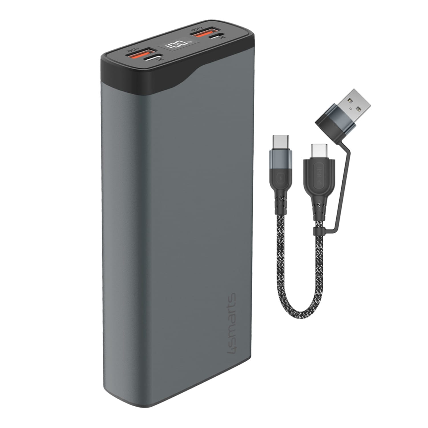 4smarts Powerbank VoltHub Pro 20000mAh QuickCharge PD gunmetal