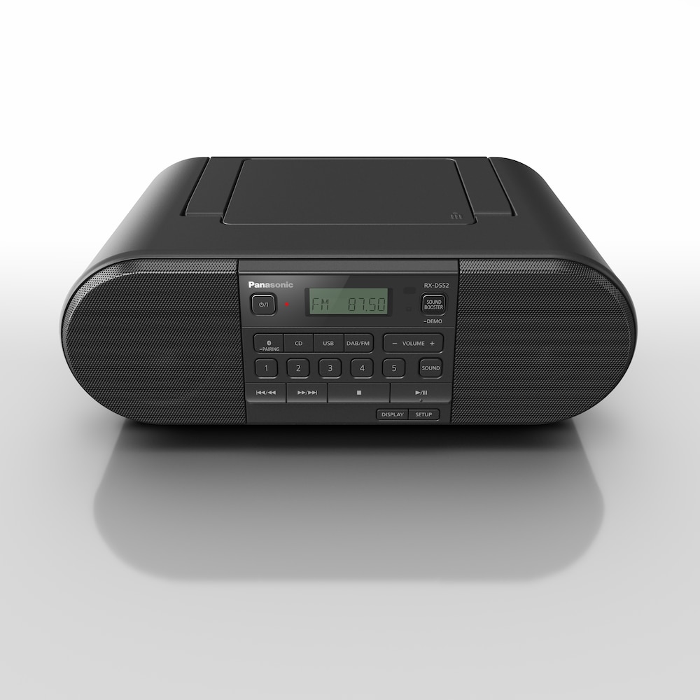 Matematik Uregelmæssigheder aflevere Panasonic RX-D552E-K CD Radio mit DAB+, Bluetooth, Netz & Batteriebetr.,  Fernb. ++ Cyberport