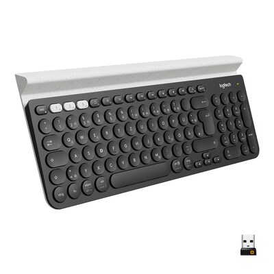 Kabellos,19 günstig Kaufen-Logitech K780 Kabellose Tastatur. Logitech K780 Kabellose Tastatur <![CDATA[• Anwendungsbereich: Unterwegs, Nummernblock integriert • Kabellos, 2,4GHz, 10 m Reichweite • Layout: deutsch • anthrazit, 875g, 22,0 mm x 380 mm x 158 mm (H x B x T) • 