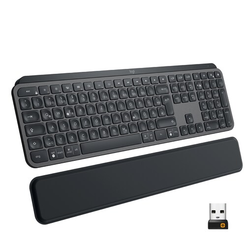 Logitech MX Keys Advanced Illuminated Tastatur Graphite + Handballenauflage