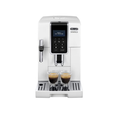 Auto Mit günstig Kaufen-DeLonghi ECAM 350.35.W Dinamica Kaffeevollautomat Weiß. DeLonghi ECAM 350.35.W Dinamica Kaffeevollautomat Weiß <![CDATA[• LC-Display mit beleuchteten Symboltasten • Espresso, Espresso Lungo, Kaffee, Long Coffee • Milchaufschäumdüse • K