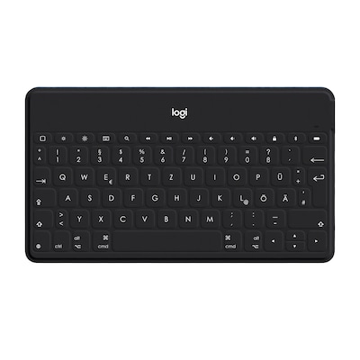 Bluetooth günstig Kaufen-Logitech Keys-To-Go Kabellose Tastatur Schwarz. Logitech Keys-To-Go Kabellose Tastatur Schwarz <![CDATA[• Anwendungsbereich: Unterwegs, kein Nummernblock • Kabellos, Bluetooth • Layout: deutsch • schwarz, 180g, 6,0 mm x 242 mm x 137 mm (H x B x T)