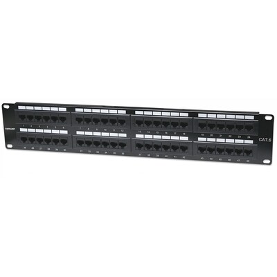 Kabel Cat günstig Kaufen-Intellinet 48-Port Cat6 Patchpanel, UTP, 19". Intellinet 48-Port Cat6 Patchpanel, UTP, 19" <![CDATA[• Kontakte beschichtet mit mindestens 1,30 μm Gold • Geeignet für Krone LSA+ Auflegewerkzeuge • Geeignet für Litzen- und Massivdrahtkabel 