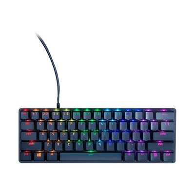 und Tastatur günstig Kaufen-RAZER Huntsman Mini Purple Switch Kabelgebundene Gaming Tastatur. RAZER Huntsman Mini Purple Switch Kabelgebundene Gaming Tastatur <![CDATA[• Anwendungsbereich: Gaming, kein Nummernblock • Kabelgebunden (USB) • Layout: deutsch • schwarz • PC/ No