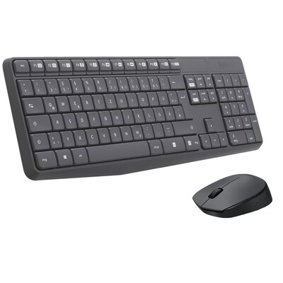 Taste Tastatur günstig Kaufen-Logitech MK235 Kabellose Maus-Tastaturkombination. Logitech MK235 Kabellose Maus-Tastaturkombination <![CDATA[• Kabellos, 2,4GHz, 10 m Reichweite • Tastatur-Nummernblock integriert • 3 Maustasten, Scrollrad mit Tastenfunktion • Anthrazit • Zuver