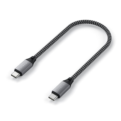 Lade USB günstig Kaufen-Satechi Type-C auf Type-C Kabel 25 cm space grey&nbsp;&nbsp;&nbsp;&nbsp;. Satechi Type-C auf Type-C Kabel 25 cm space grey&nbsp;&nbsp;&nbsp;&nbsp; <![CDATA[• Strapazierfähiges USB-C- auf USB-C-Kabel zum Laden mit bis zu 