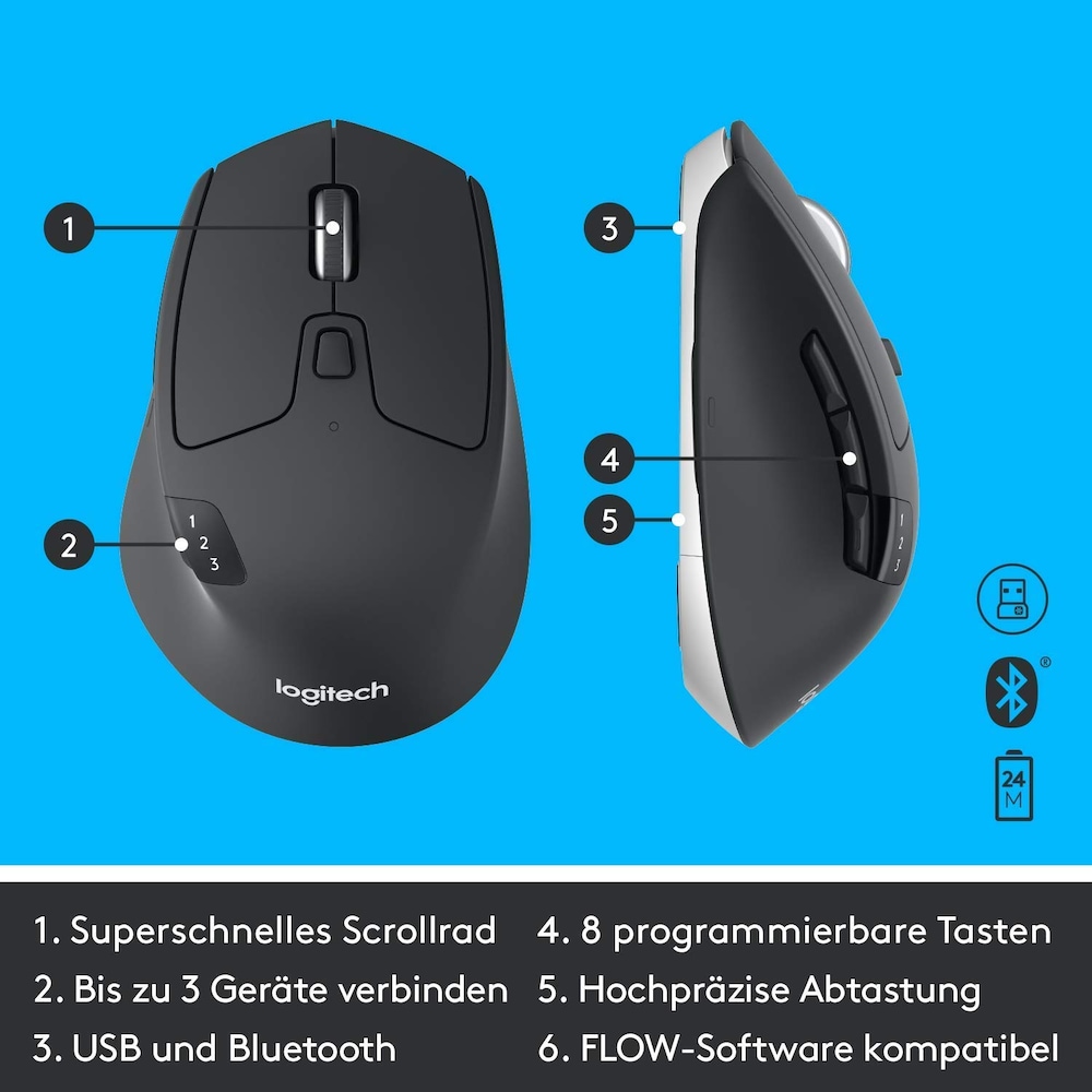 Logitech MK850 Ergonomische Kabellose Maus-Tastaturkombination