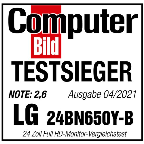 LG 24BN650Y-B 60,4cm (23,8") FHD IPS Office-Monitor HDMI/DP/DVI 75Hz Pivot HV LS