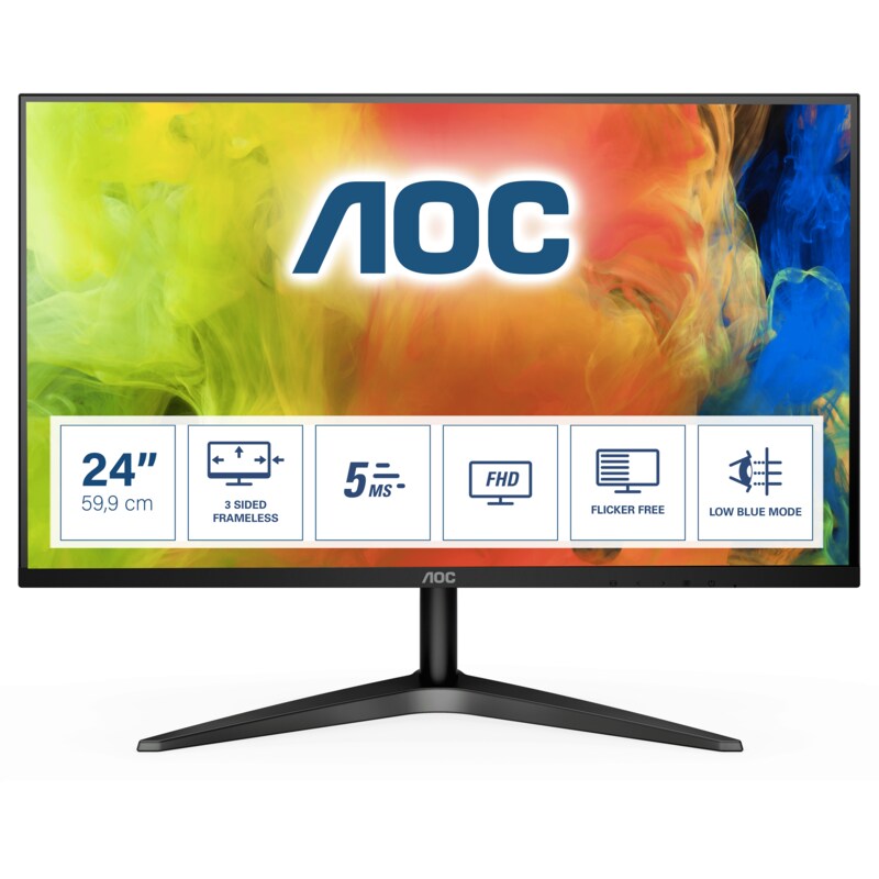 AOC 24B1H 59,9cm (23,6") FHD VA Monitor 16:9 HDMI/VGA 5ms 250cd/m² 50Mio:1 60Hz