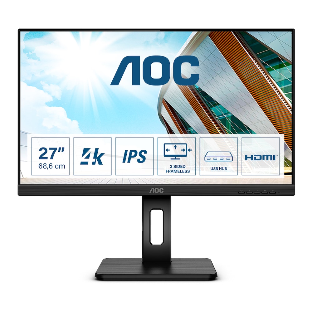 AOC U27P2 68,6cm (27") 4K UHD IPS Office Monitor 16:9 HDMI/DP Pivot HV