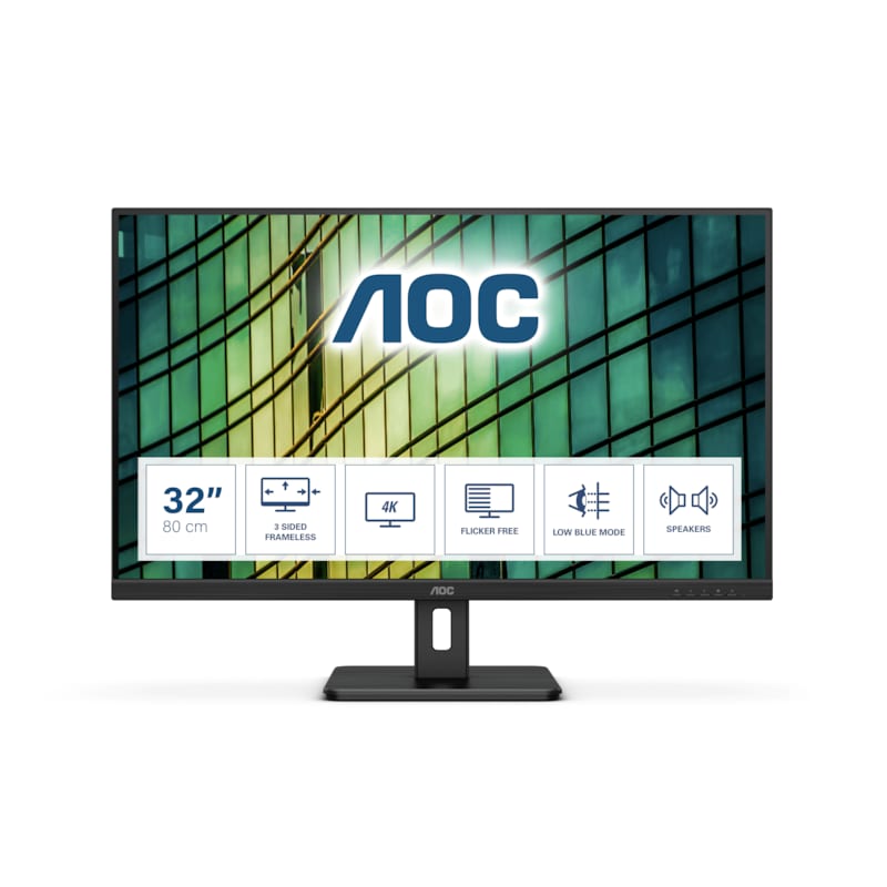 AOC U32E2N 80cm (31.5") 4K UHD VA Office Monitor HDMI/DP 60Hz Sync 4ms