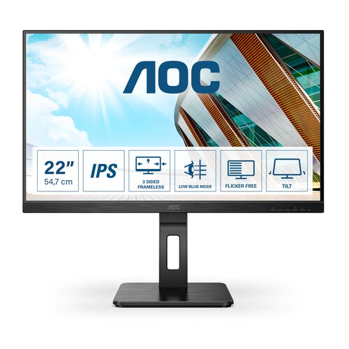 AOC 22P2DU 54,7cm (21,5") Full HD 16:9 IPS Office Monitor VGA/DVI/HDMI Pivot HV