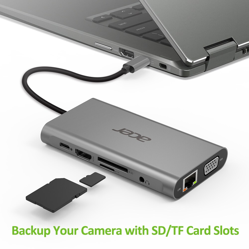 Acer 11-in-1 Mini Dock (USB Type-C zu 2x USB 3.0, 1x HDMI, 1x VGA)