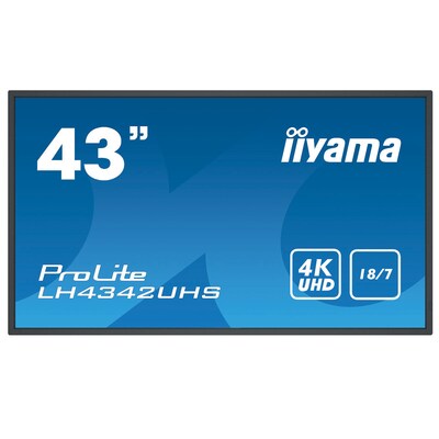 CD R günstig Kaufen-iiyama ProLite LH4342UHS-B3 108cm (42,5") 4K Digital Signage Monitor HDMI/DP/DVI. iiyama ProLite LH4342UHS-B3 108cm (42,5") 4K Digital Signage Monitor HDMI/DP/DVI <![CDATA[• Energieeffizienzklasse: G • Größe: 108 cm(42 Zoll) 16:9, Auflösung
