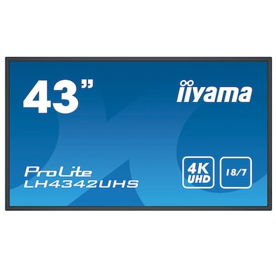 HD L  günstig Kaufen-iiyama ProLite LH4342UHS-B3 108cm (42,5") 4K Digital Signage Monitor HDMI/DP/DVI. iiyama ProLite LH4342UHS-B3 108cm (42,5") 4K Digital Signage Monitor HDMI/DP/DVI <![CDATA[• Energieeffizienzklasse: G • Größe: 108 cm(42 Zoll) 16:9, Auflösung