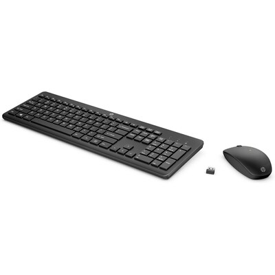 USB 5 günstig Kaufen-HP 235 Kabellose Maus-Tastaturkombination. HP 235 Kabellose Maus-Tastaturkombination <![CDATA[• Kabellos, 2,4GHz, 10 m Reichweite • Tastatur-Layout: deutsch, Tastatur-Nummernblock separat • 2 Maustasten, Scrollrad • Schwarz, PC/ Notebook, USB-Ansc