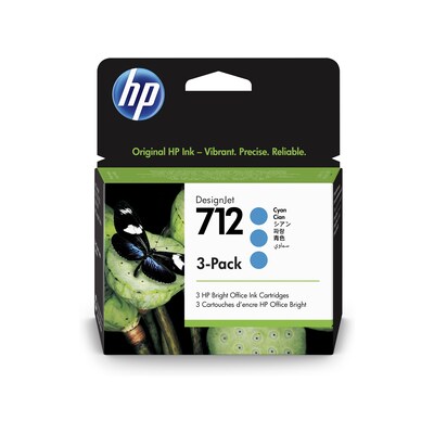 HP 712 3er-Pack Cyan DesignJet Druckerpatronen, 3ED77A 29 ml