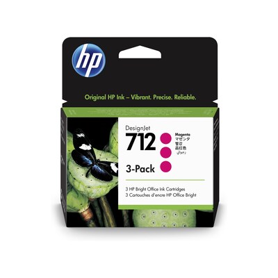 HP 712 3er-Pack magenta DesignJet Druckerpatronen 3ED78A, 29 ml