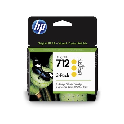 HP 712 3er-Pack gelb DesignJet Druckerpatronen 3ED79A, 29 ml