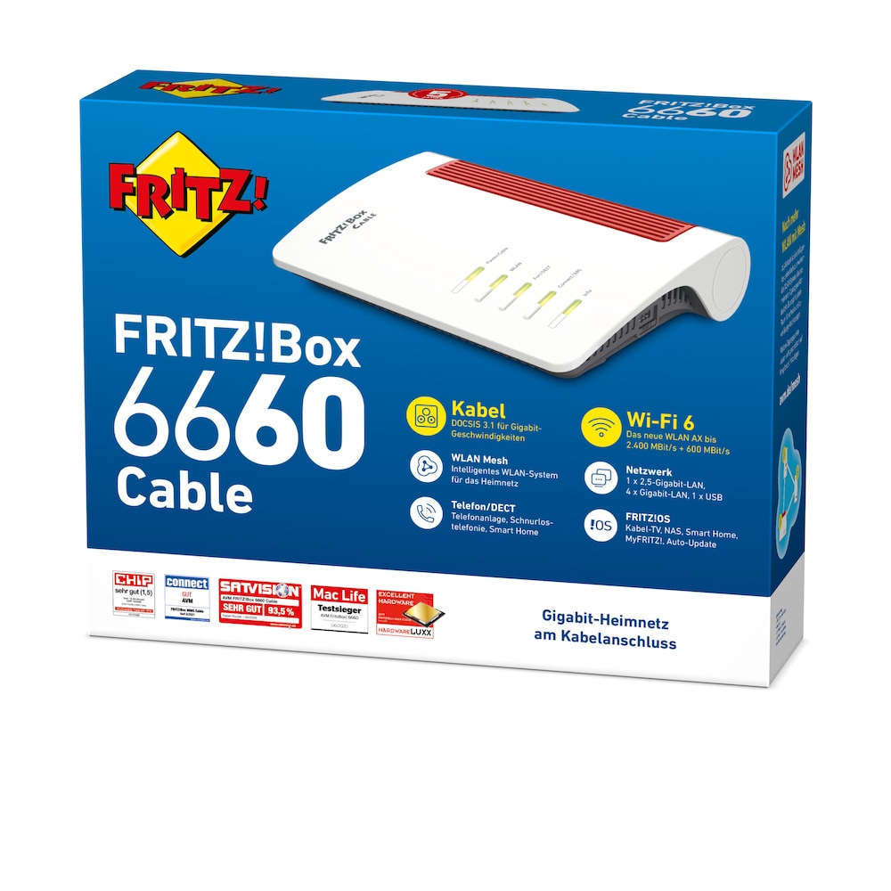AVM FRITZ!Box 6660 Cable WLAN Router -ax Dualband Kabelmodem