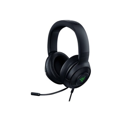 se bei günstig Kaufen-RAZER Kraken V3 X Kabelgebundenes Gaming Headset. RAZER Kraken V3 X Kabelgebundenes Gaming Headset <![CDATA[• Anwendungsbereich: Gaming, Kopfbügel beidseitig • Kabelgebunden, Schwarz, 285g • PC/ Notebook, USB-Anschluss, PlayStation4]]>. 