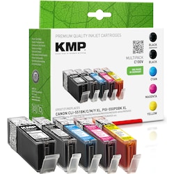 KMP Tintenpatronen Multipack ersetzt Canon CLI-551BK/C/M/Y XL + PGI-550PGBK XL
