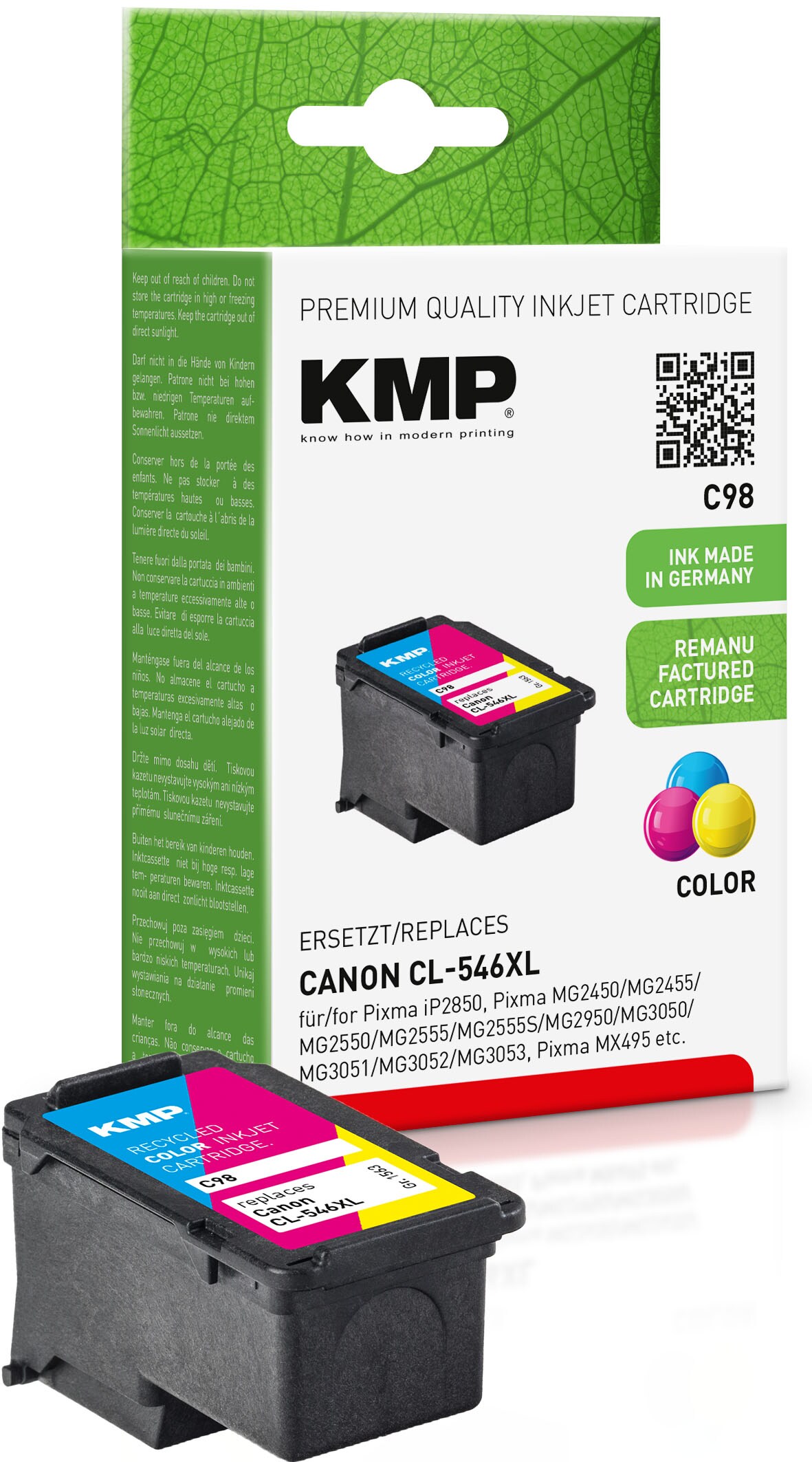 KMP Tintenpatrone Farbig ersetzt Canon CL-546XL (8288B001)